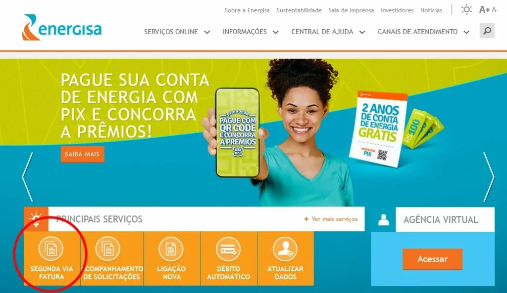 energisa segunda via